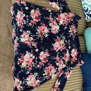 Off shoulder floral boutique tunic sweater